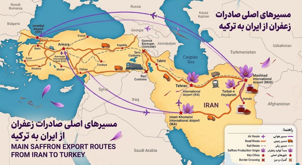 صادرات زعفران به ترکیه 